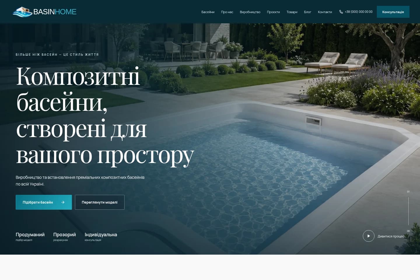 Головна сторінка BASINHOME — настільна версія